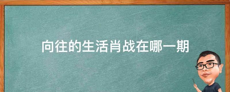 向往的生活肖战在哪一期（向往的生活肖战王一博是哪一期）