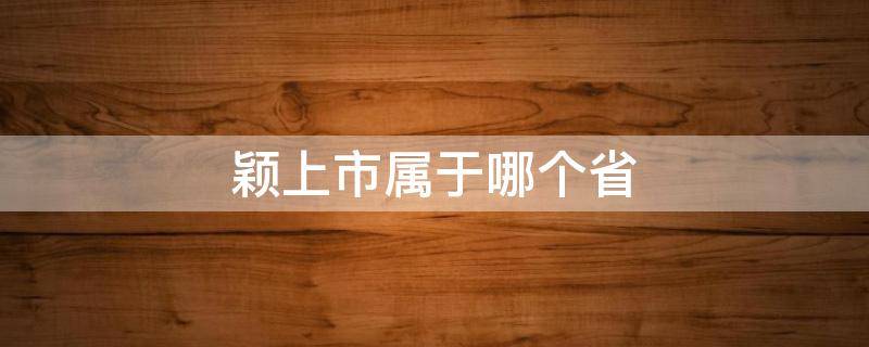 颖上市属于哪个省（颖上市属于哪个市）