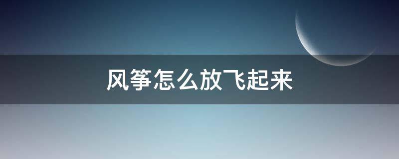 风筝怎么放飞起来 风筝怎么放飞起来技巧