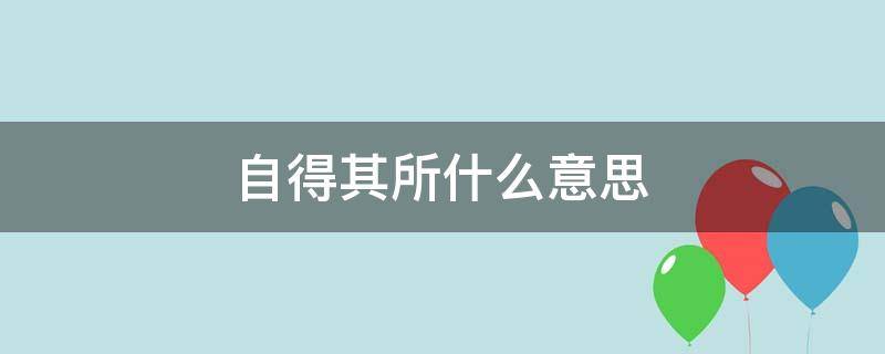 自得其所什么意思（自得什么什么）