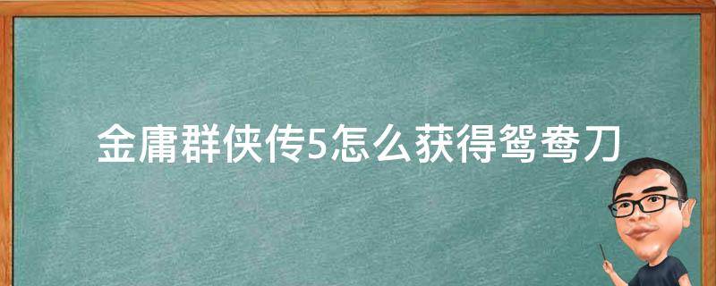 金庸群侠传5怎么获得鸳鸯刀（金庸群侠传5鸳鸯刀剧情攻略大全）