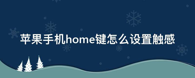 苹果手机home键怎么设置触感 苹果手机home键的触感在哪里调