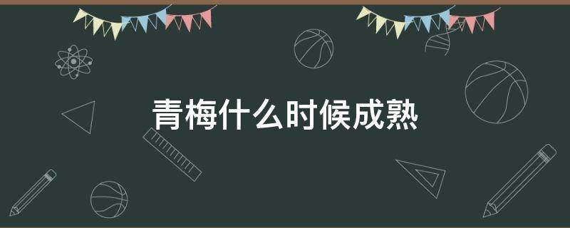 青梅什么时候成熟 四川青梅什么时候成熟