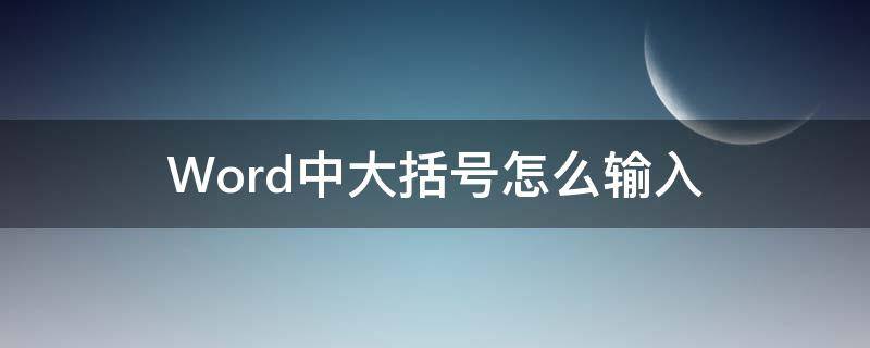 Word中大括号怎么输入（word怎么输入大括号及括号内容）