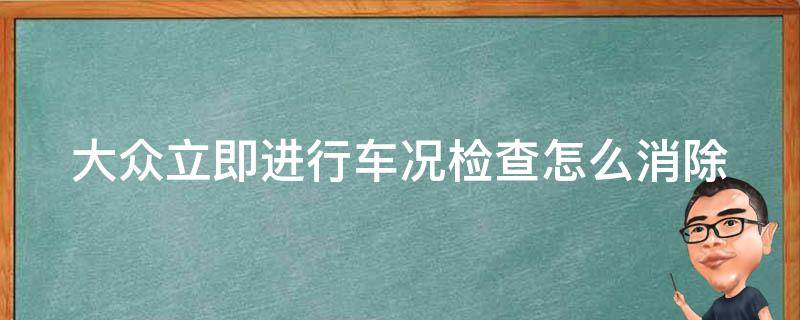 大众立即进行车况检查怎么消除 大众立即进行车况检查怎么消除故障