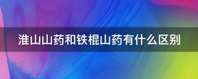 淮山山药和铁棍山药有什么区别 淮山山药和铁棍山药有什么区别图片