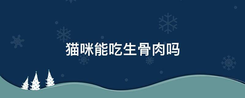 猫咪能吃生骨肉吗 怀孕的猫咪能吃生骨肉吗