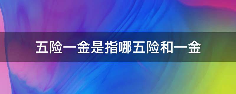 五险一金是指哪五险和一金 五险一金是哪五险一金指什么