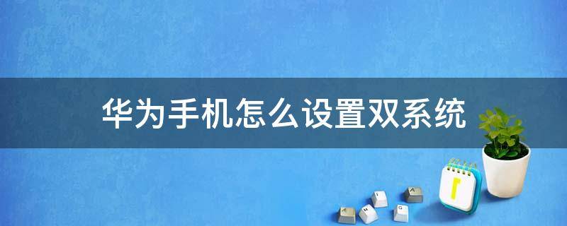 华为手机怎么设置双系统 华为手机设置双系统设置