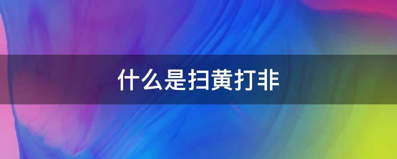 什么是扫黄打非 什么是扫黄打非50字