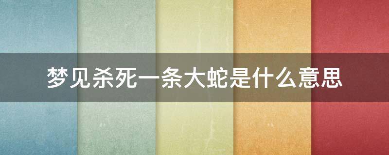 梦见杀死一条大蛇是什么意思（梦见杀了条大蛇是什么意思）