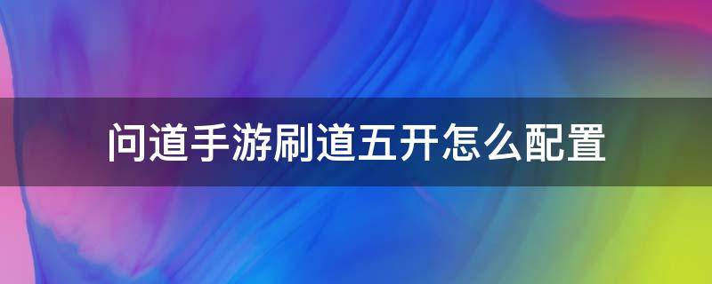 问道手游刷道五开怎么配置（问道手游五开刷道队伍配置）