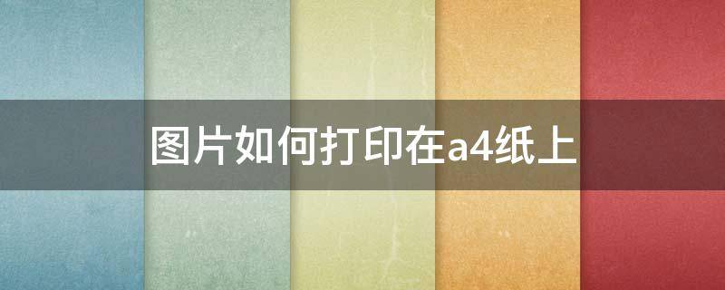 图片如何打印在a4纸上 图片如何打印在a4纸上六张图