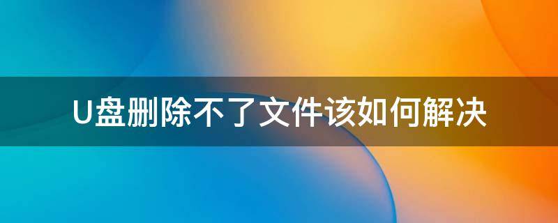 U盘删除不了文件该如何解决 u盘文件怎么删除不了怎么回事