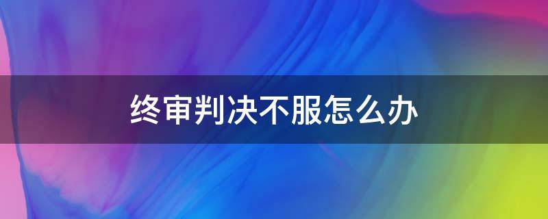 终审判决不服怎么办（对法院的终审判决不服怎么办）