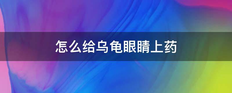 怎么给乌龟眼睛上药 如何给乌龟眼睛上药