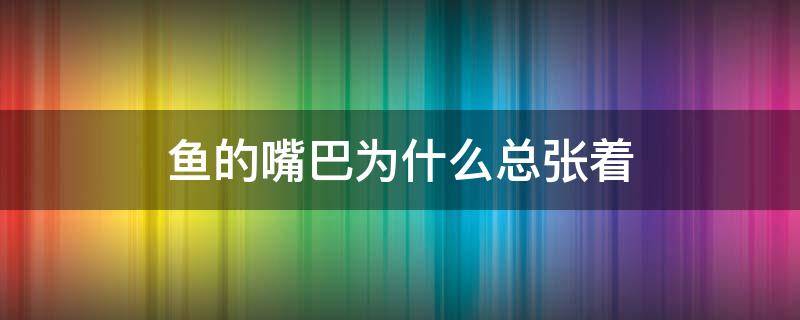 鱼的嘴巴为什么总张着 鱼的嘴巴为什么一直张着