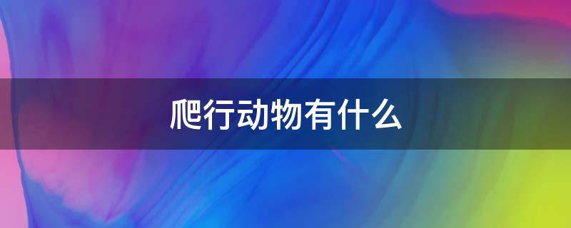 爬行动物有什么 爬行动物还有什么动物