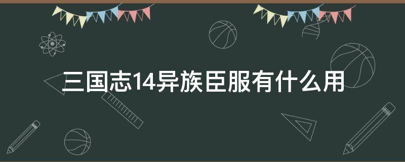 三国志14异族臣服有什么用 三国志14打下异族有什么用