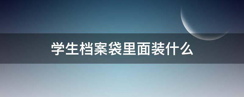 学生档案袋里面装什么（学生档案袋里有啥）