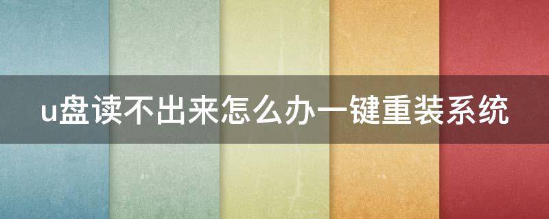 u盘读不出来怎么办一键重装系统（u盘读不出来怎么办一键重装系统就好了）