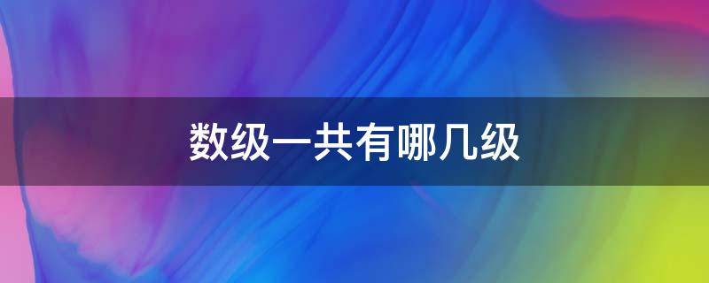 数级一共有哪几级（有多少个数级,分别是什么）