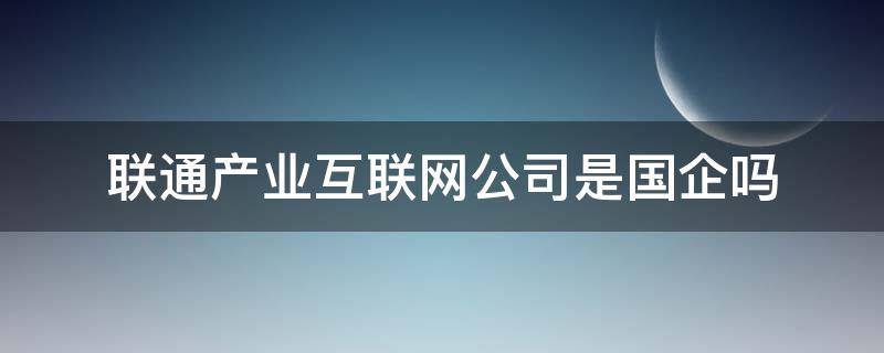 联通产业互联网公司是国企吗（中国联通产业互联网公司是国企吗）