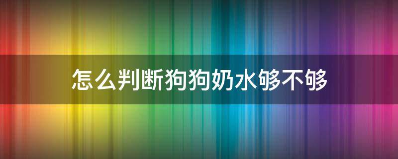 怎么判断狗狗奶水够不够 怎么判断狗狗奶水够不够吃