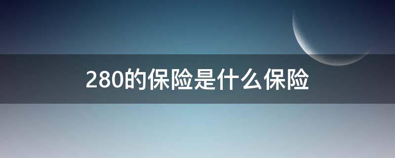 280的保险是什么保险（一年280的保险是什么保险）