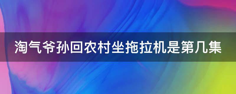 淘气爷孙回农村坐拖拉机是第几集 淘气爷孙回东北是第几集