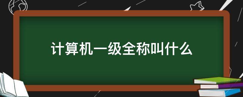 计算机一级全称叫什么（计算机一级全称叫什么云南）