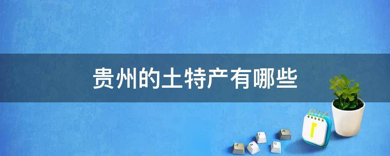 贵州的土特产有哪些 贵州最好的土特产是什么