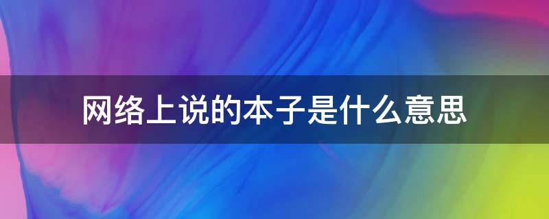 网络上说的本子是什么意思（本子是什么什么意思）