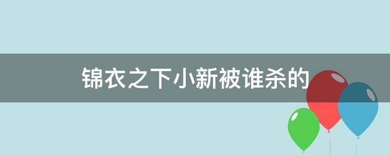 锦衣之下小新被谁杀的（锦衣之下小新什么死状）