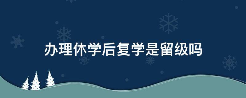 办理休学后复学是留级吗 初中办理休学后复学是留级吗