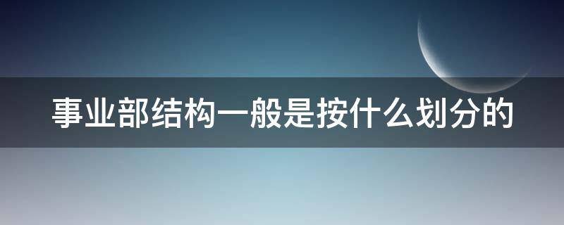 事业部结构一般是按什么划分的（事业部结构一般是按什么划分的呢）