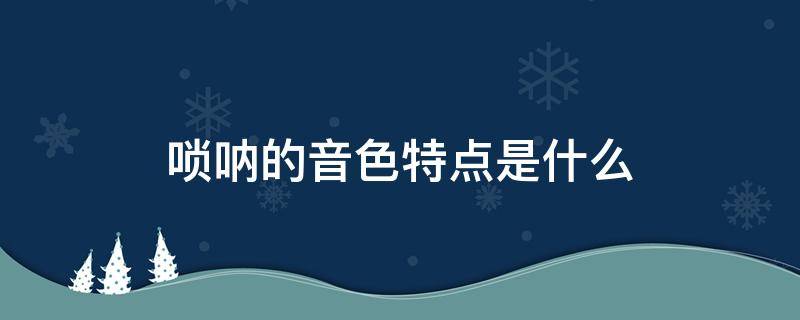 唢呐的音色特点是什么（唢呐的音色特点是什么吗?）