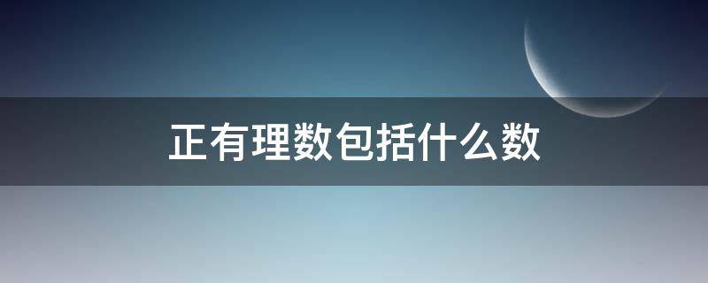 正有理数包括什么数（正有理数包括什么）