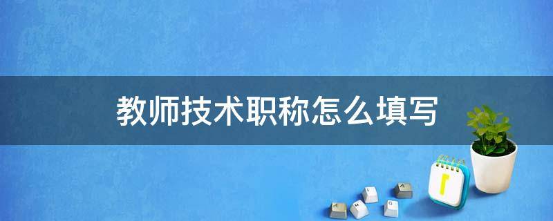 教师技术职称怎么填写（教师专业技术资格职称怎么填写）