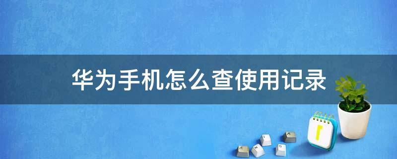 华为手机怎么查使用记录 华为手机怎么查使用记录时间