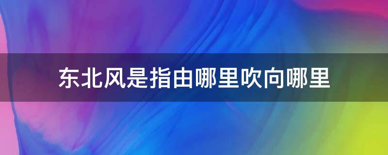 东北风是指由哪里吹向哪里 东北风是从哪边吹向哪边