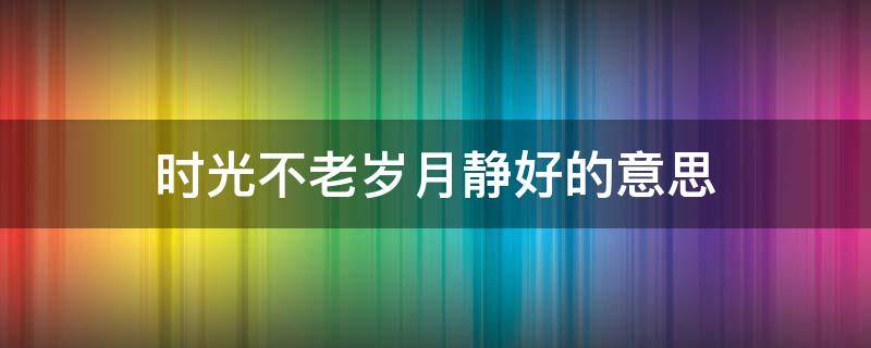 时光不老岁月静好的意思（时光不老岁月静好的意思是说什么）