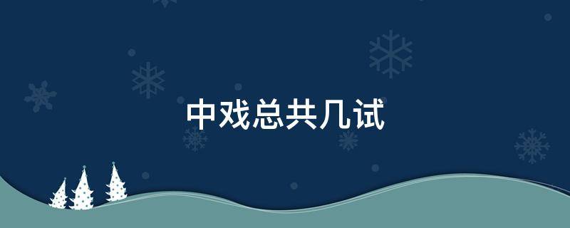 中戏总共几试 中戏一共有几试