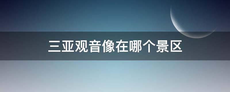 三亚观音像在哪个景区 三亚观音像在哪个景区三亚玩需要带什么东西