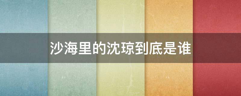 沙海里的沈琼到底是谁 沙海里的沈琼到底是谁演的