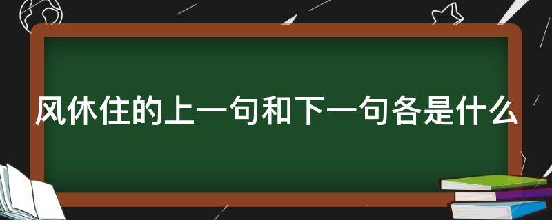 风休住的上一句和下一句各是什么