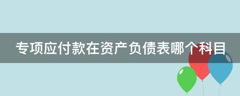 专项应付款在资产负债表哪个科目 专项应付款是资产类科目吗