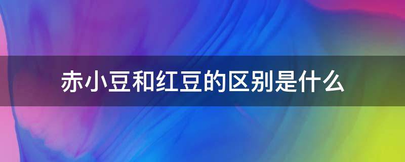 赤小豆和红豆的区别是什么 红豆和赤小豆的区别是什么?