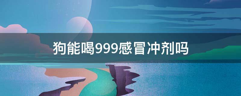 狗能喝999感冒冲剂吗（狗狗感冒了可以用999吗）