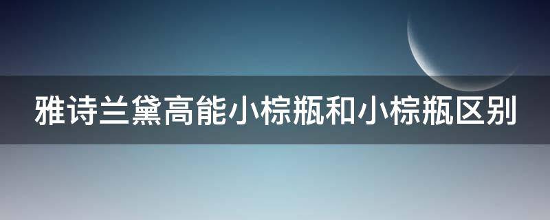 雅诗兰黛高能小棕瓶和小棕瓶区别（雅诗兰黛高能小棕瓶和小棕瓶有什么区别）